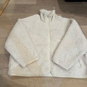 ATHLETA WOMENS XL CLOUD FLEECE JACKET NEW CREAMY WHITE
